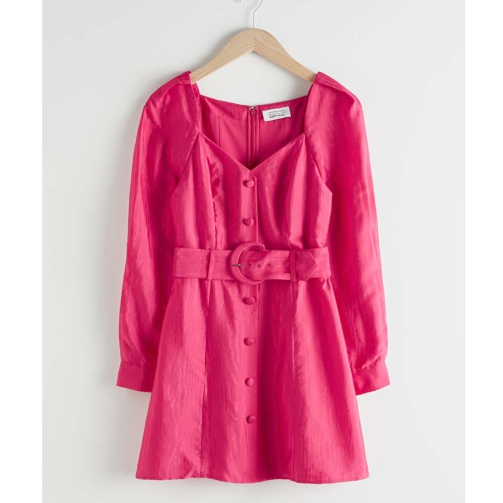 Belted pink dress